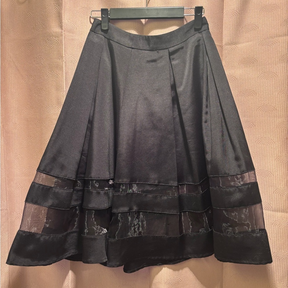 Express Flare Mesh Panel Skirt